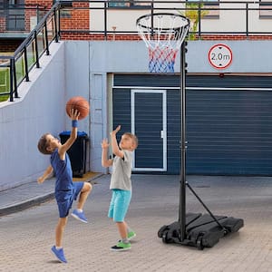 8.5 ft. to 10 ft. Adjustable Basketball Hoop Goal with Fillable Base Wheel Shooting Practice