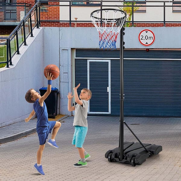 8.5 ft. to 10 ft. Adjustable Basketball Hoop Goal with Fillable Base Wheel Shooting Practice