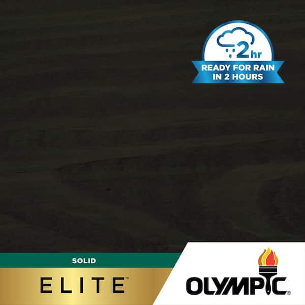 Olympic Elite 5 gal. SC-1050 Mystic Black Solid Advanced Exterior Stain and Sealer in One