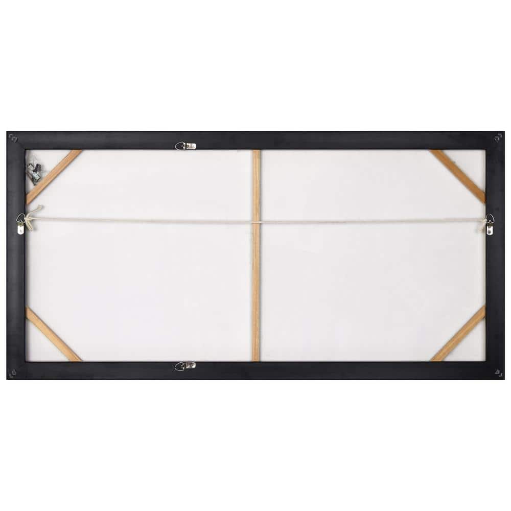 Monochrome Abstract Black and White Textured Canvas Painting, 24" x 48"