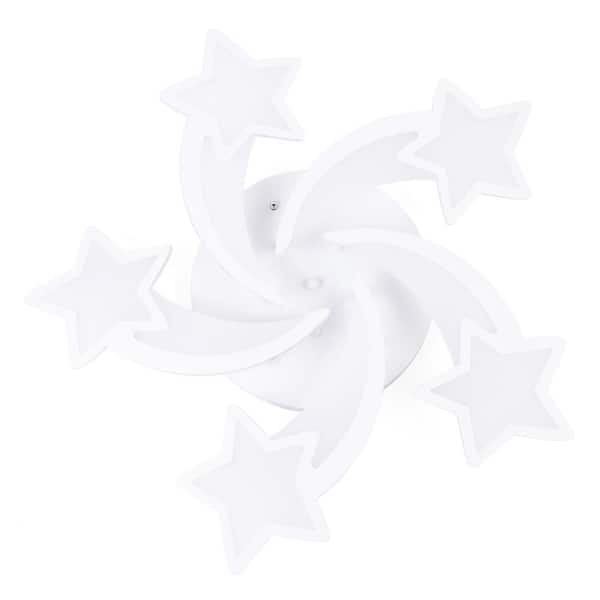28 in. 1 Light White Modern LED Semi-Flush Mount Ceiling Light for Bedroom Living Room (White Light)