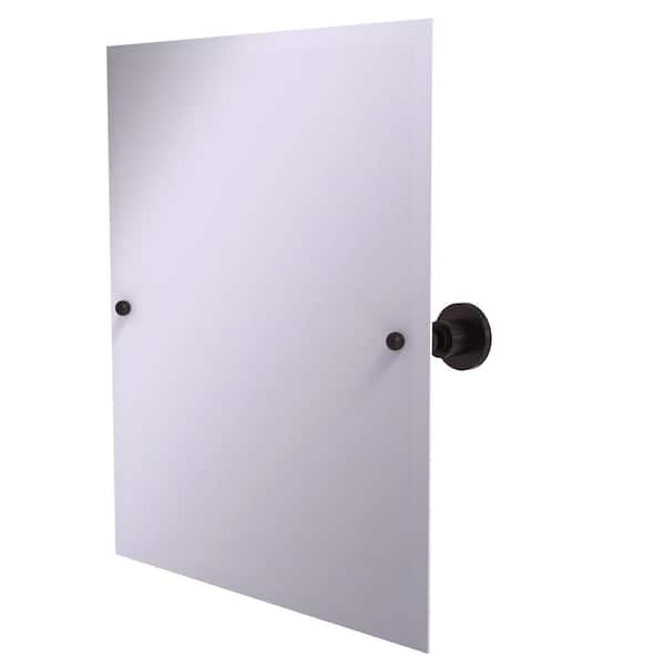 Allied Brass 21 in. x 26 in. Astor Place Frameless Rectangular Tilt Mirror with Beveled Edge in Antique Bronze