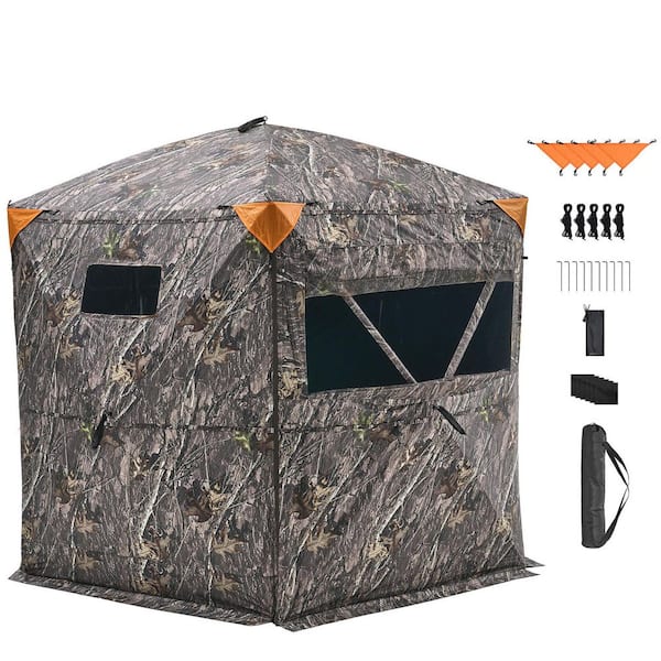 Hunting Blind, Reinforced Durable Concealed Shelter with Window, for Turkey and Deer, Portable Camouflage Tent