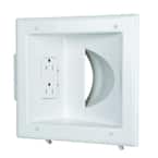 White 1-Gang 1-Decorator/Rocker/1-Duplex;Cable Pass-Through Wall Plate (1-Pack)