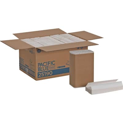White Recycled C-Fold Paper Towels (240 Towels per Pack 10-Packs per Carton)