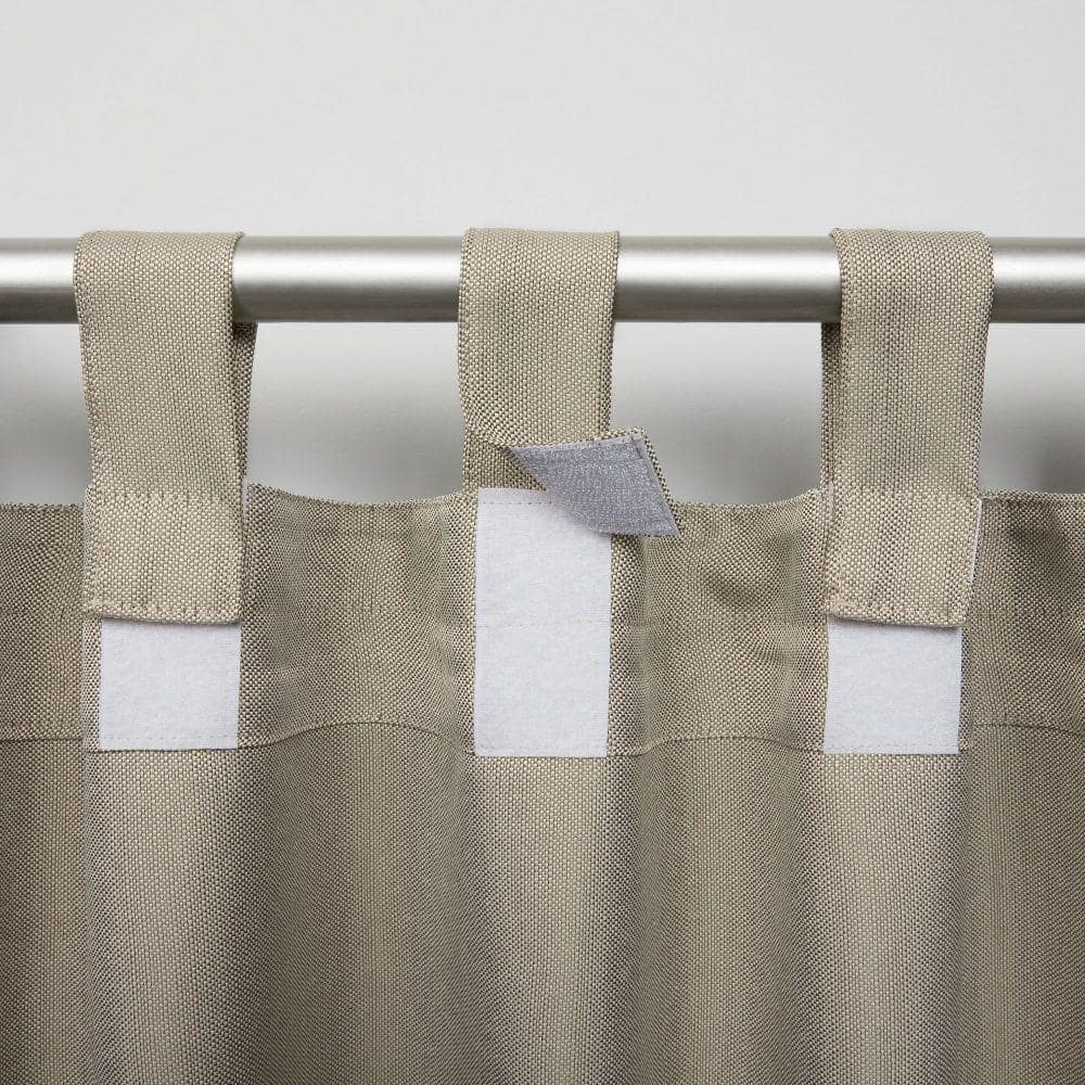 Natural Light-Filtering Polyester Tab Top Curtain Panels for Outdoor Use