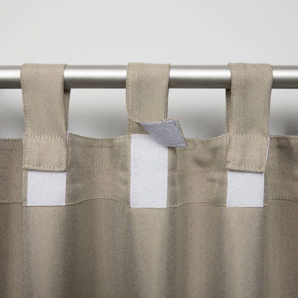 Natural Light-Filtering Polyester Tab Top Curtain Panels, 54" x 108"