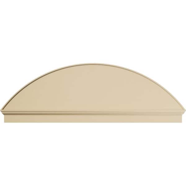 Ekena Millwork 82 in. W x 27-3/8 in. H x 2-3/4 in. P Segment Arch Smooth Signature Urethane Combination Pediment, Primed Tan
