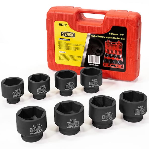 Jumbo 3/4 in. Drive SAE Shallow Impact Socket Set (8-Piece)