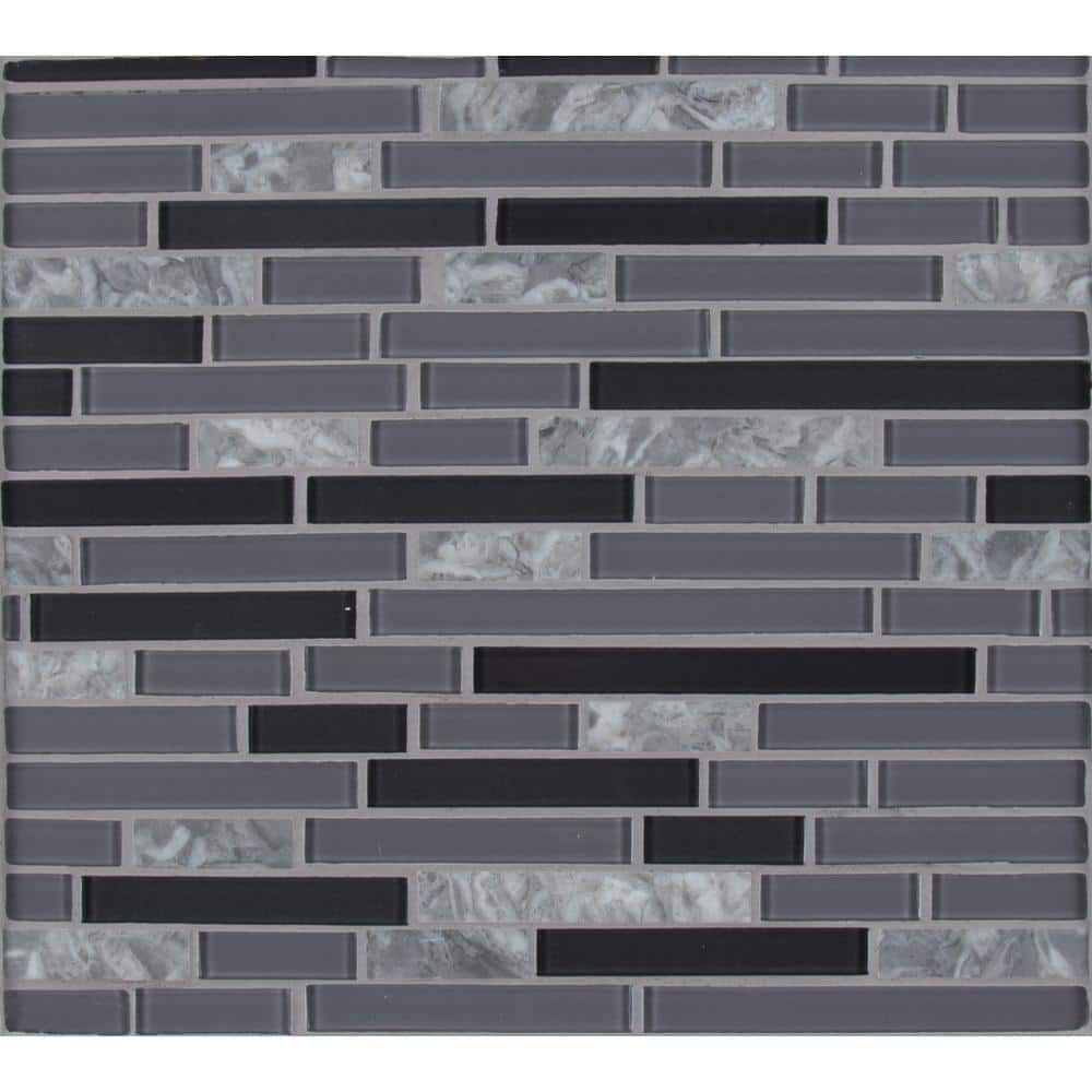 Take Home Tile Sample - Lorena Grigio Interlocking 4 in. x 4 in. Glass Stone Mesh-Mounted Mosaic Tile price history on PriceWatchPro