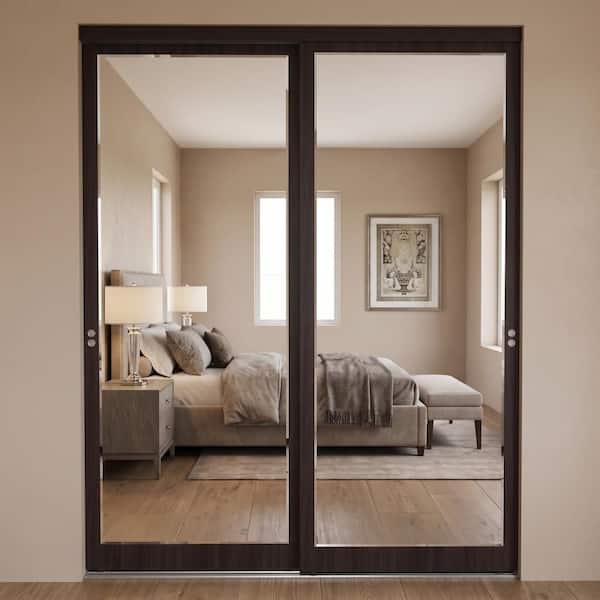 Impact Plus 48 in. x 80 in. Mir-Mel Mirror Solid Core Espresso MDF