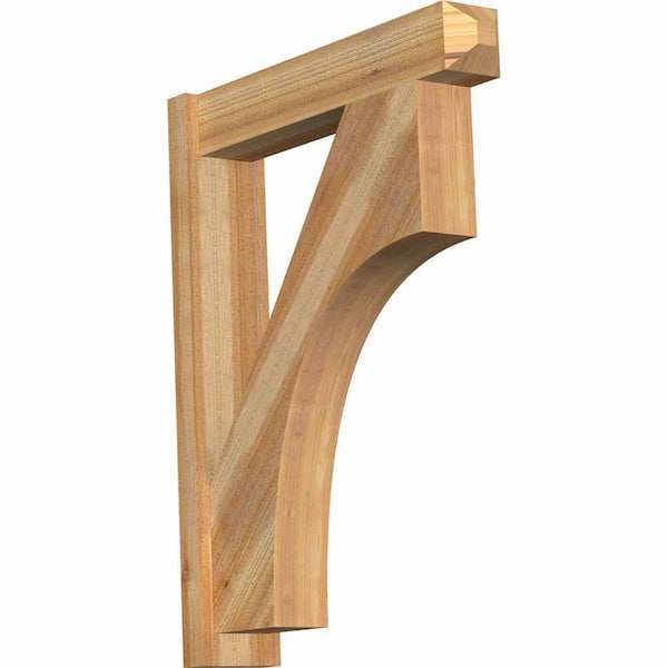 Ekena Millwork 6 in. x 36 in. x 28 in. Western Red Cedar Westlake Craftsman Rough Sawn Outlooker
