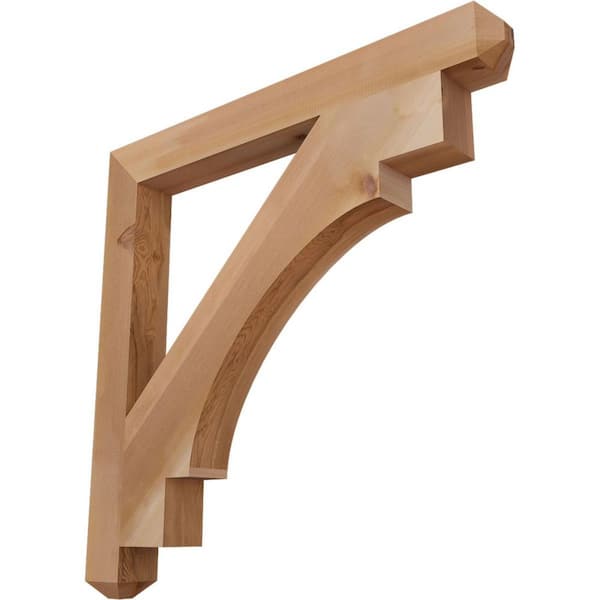 Ekena Millwork 3.5 in. x 38 in. x 38 in. Western Red Cedar Merced Craftsman Smooth Bracket