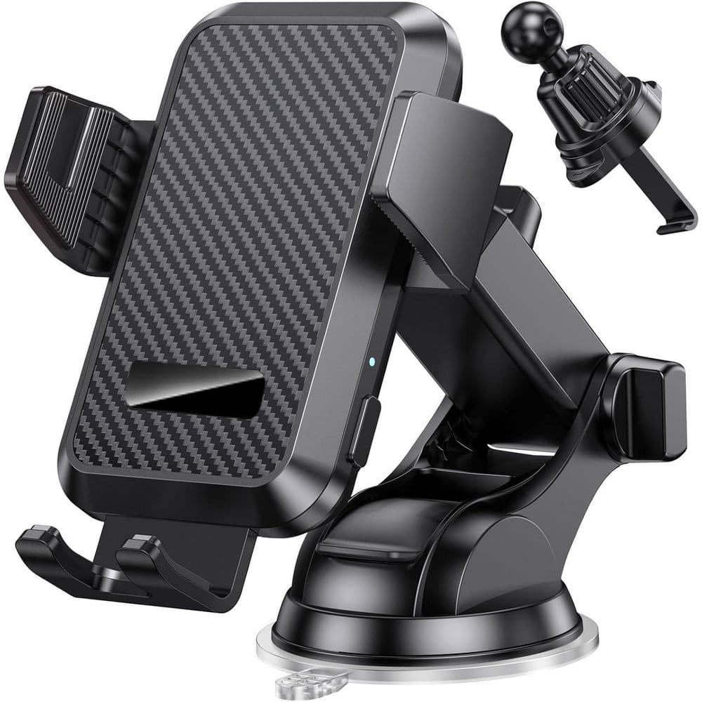 15W Wireless Car Charger Phone Holder Mount Auto Clamping for iPhone 16 15 14 Pro Max Samsung Galaxy S24 Ultra S23 S22