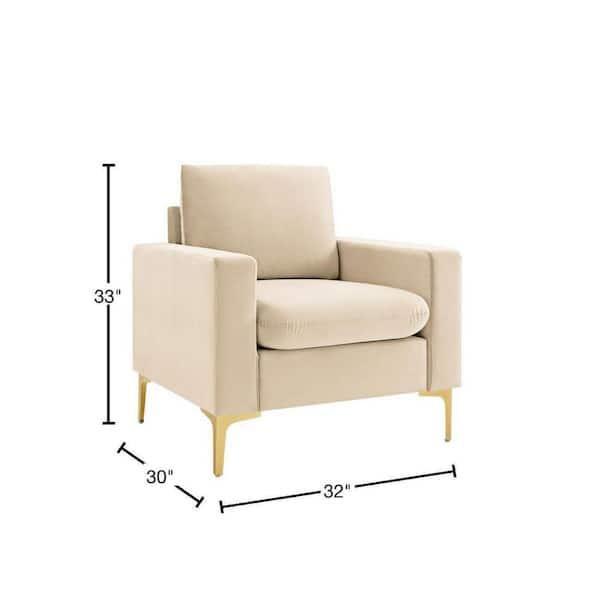 Furniture of America Alton Beige Velvet Arm Chair 001L-2201BG-CH - The Home  Depot