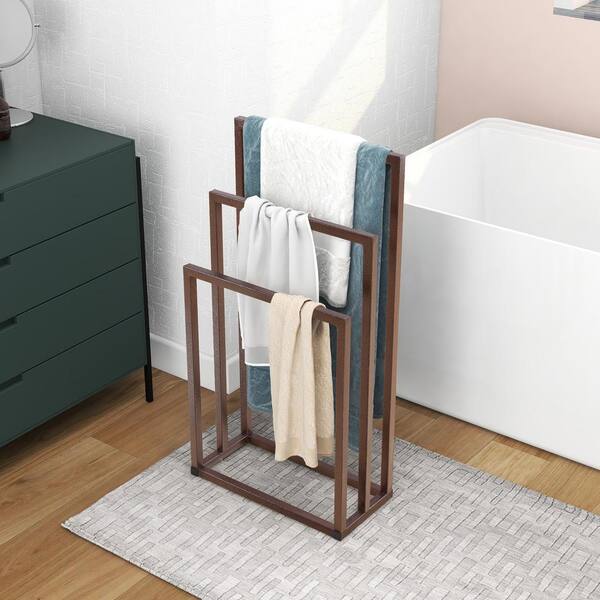 Metal Freestanding Towel Rack 3 Tiers Towel Holder Organizer for