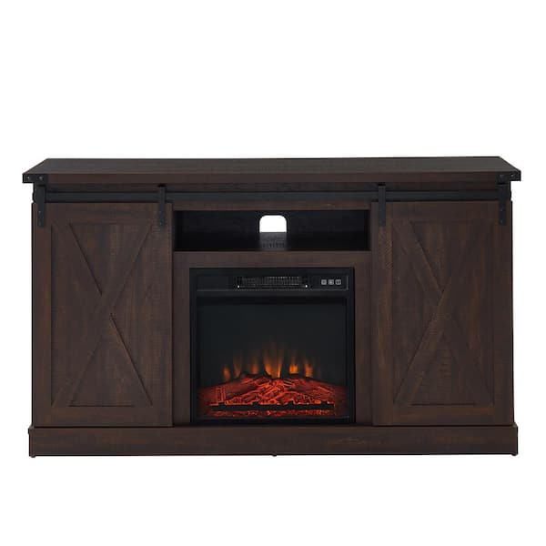 Boyel Living 48 in. Freestanding Wooden Storage Electric Fireplace TV Stand in Expresso Fits TVs up to 55 in.