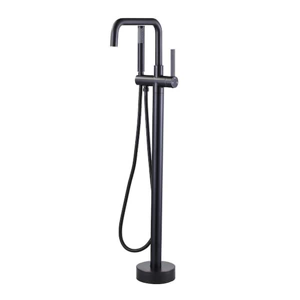 IVIGA Brass Single-Handle Claw Foot Freestanding Tub Faucet with Tub Spout and Hand Shower in. Oil Rubbed Bronze