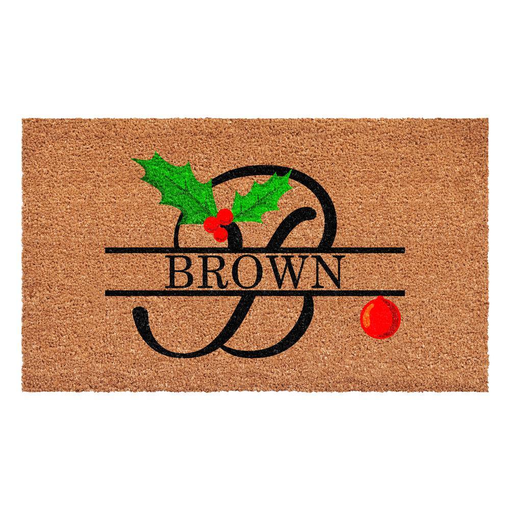 Christmas Holly 29 in. x 17 in. Coir Monogrammed Letter B Door Mat price history on PriceWatchPro