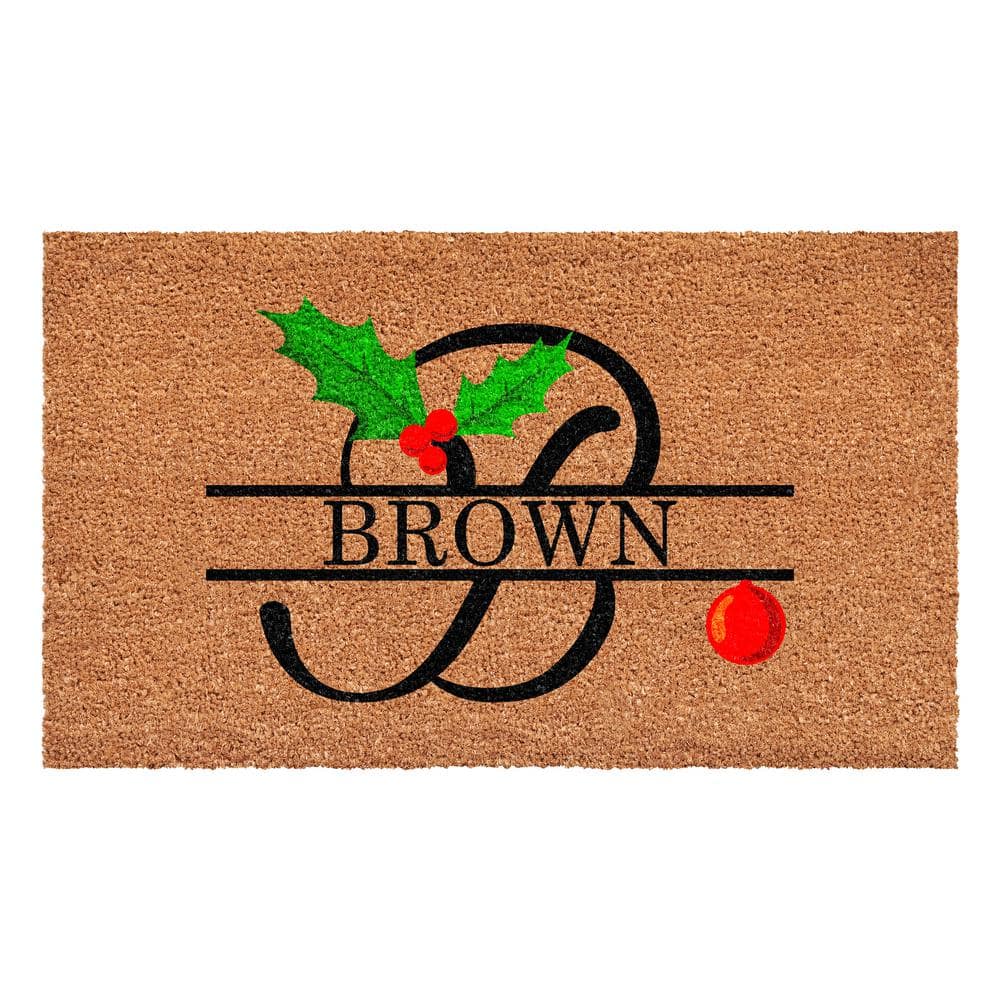 Christmas Holly 48 in. x 24 in. Coir Monogrammed Letter B Door Mat price history on PriceWatchPro