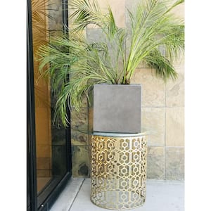 16 in. W Square Weathered Concrete/Fiberglass Indoor Outdoor Elegant Planter