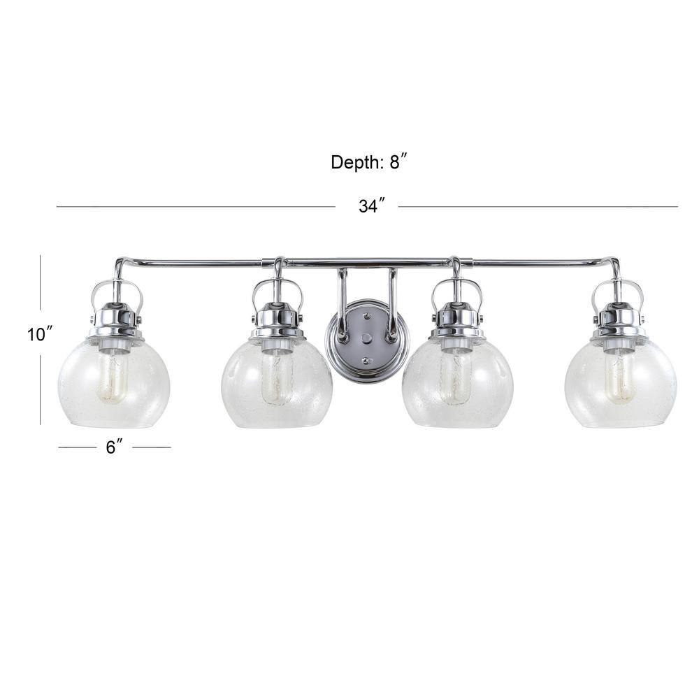 Shirley Modern 34" Chrome Polished Clear Glass Vanity Light