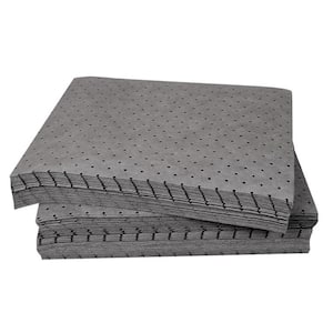 13 in. x 10 in. x 0.1 in. Gray Light Weight Industrial Oil Absorbent Mat Polypropylene Garage Flooring (100-pack)