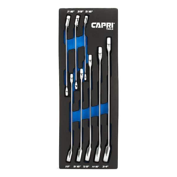 Capri Tools SAE 120-Tooth Ultra-Smooth Extra-Long Reversible Ratcheting Wrenches Set (8-Piece)