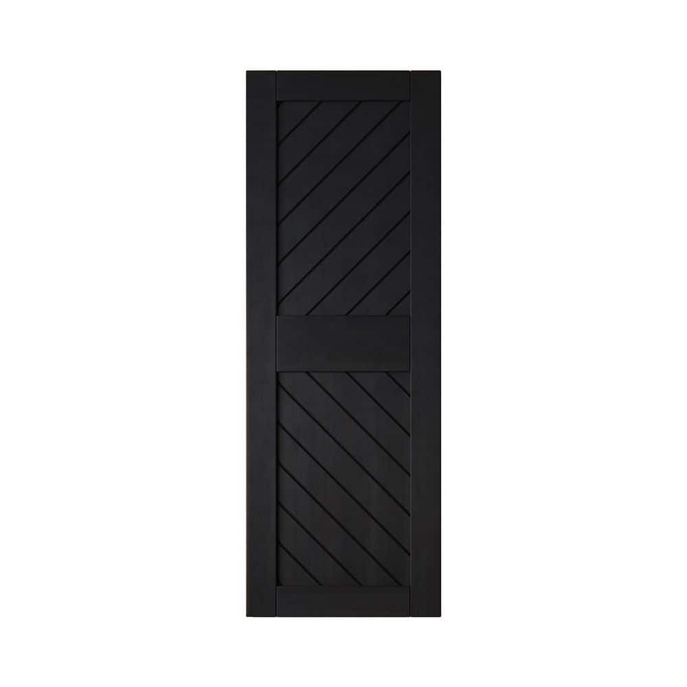 XT3 30 in. x 84 in. C-Panel Solid Core Black Slanted Stripe Design Pine Wood Interior Sliding Barn Door Slab price history on PriceWatchPro