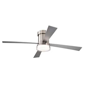 48 in. Integrated LED Industrial Indoor Silver Ceiling Fan Lighting with Adjustable Color Temperature and Timer