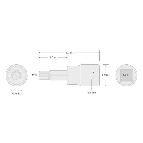 TEKTON 1/2 in. Drive x MT16 Tamper-Resistant Triple Square