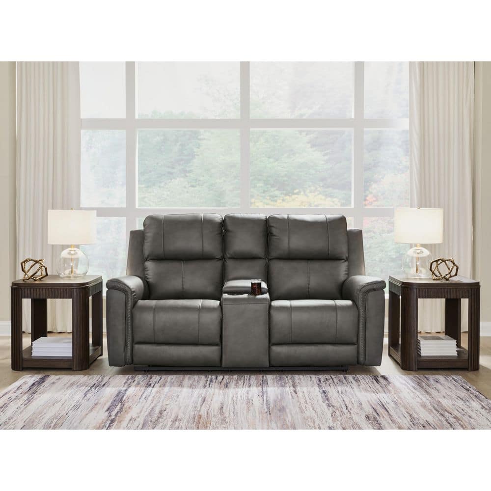 Signature DESIGN BY ASHLEY Burnley 75 in. Solid Leather 2-Seat
