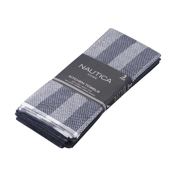 NAUTICA Navy Plaid 100% Cotton Kitchen Towels (3 Piece Set) NAY013851 - The  Home Depot