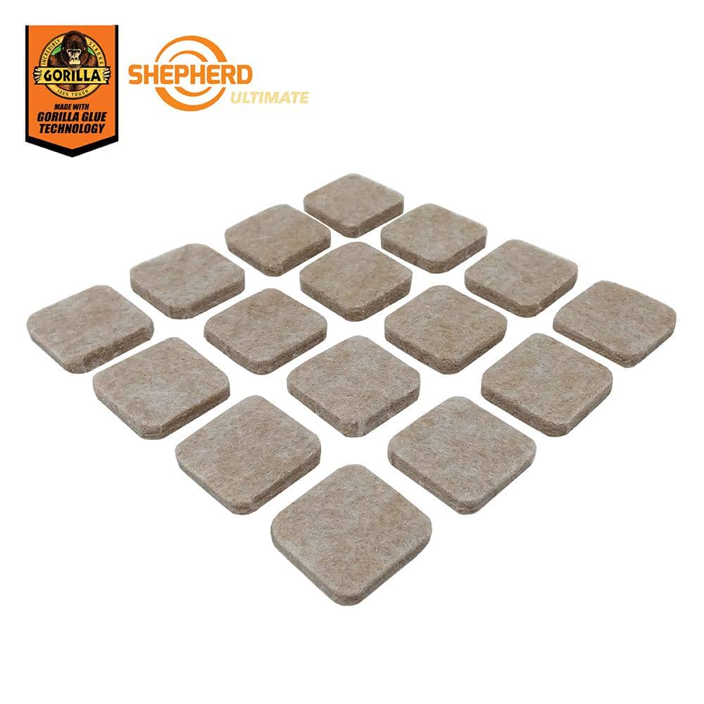 Ultimate 1 in. Beige Square Self-Adhesive Furniture Felt Pads with Gorilla Glue Technology (16-Pack) price history on PriceWatchPro