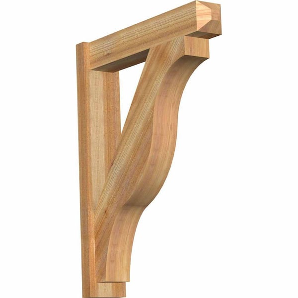 Ekena Millwork 6 in. x 36 in. x 28 in. Western Red Cedar Fuston Craftsman Rough Sawn Outlooker