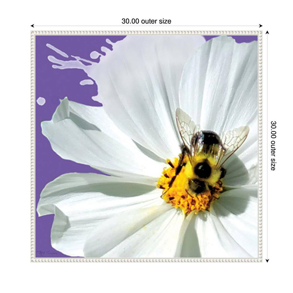 Flower Pop IV White Floater Frame Canvas Wall Art