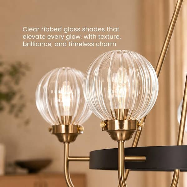 Zevni 5-Light Brass Chandelier Lighting, Sputnik Pendant Lights