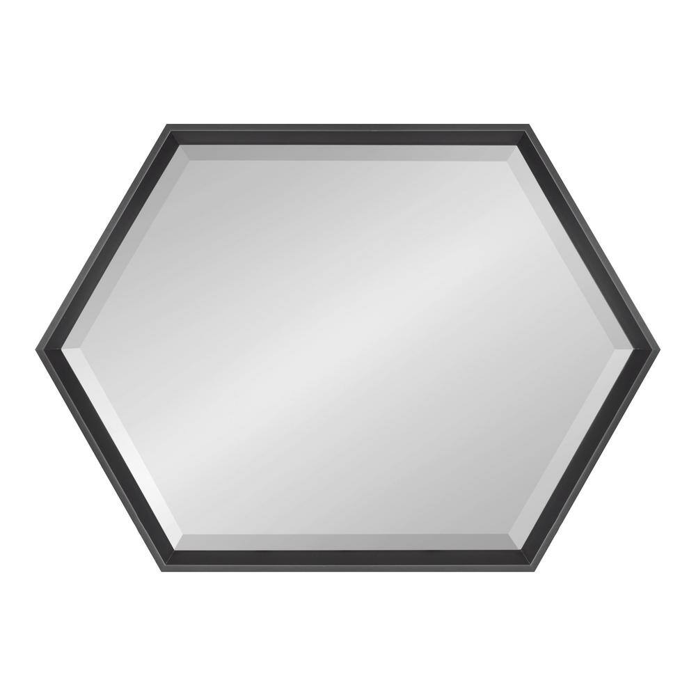 Sleek Hexagon Full-Length Black Vanity Mirror 35.7" x 27.5"