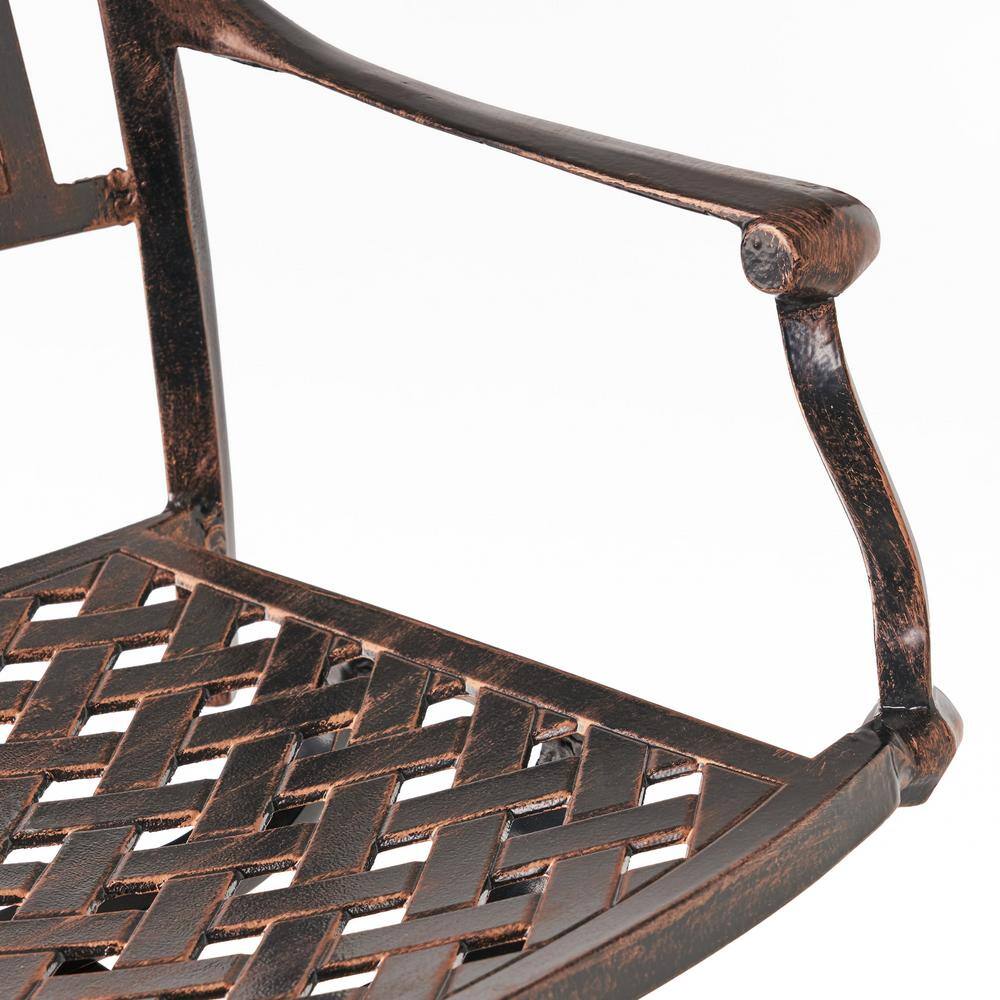 Sebastian Shiny Copper Cast Aluminum Swivel Bar Height Armchair