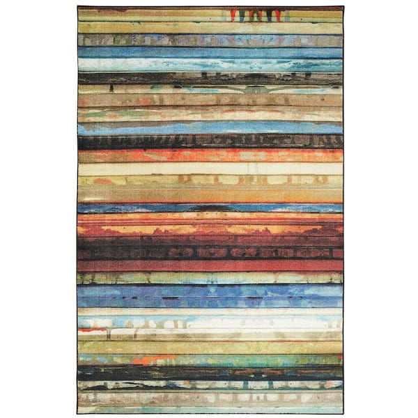 Mohawk Home Artist Striped Multi 8 ft. x 10 ft. Area Rug