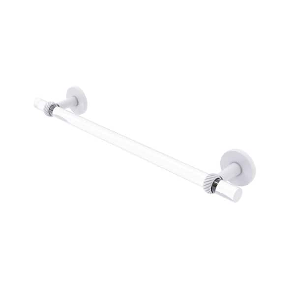 Allied Brass Clearview Collection 24 in. Wall Mounted Towel Bar with Twisted Accents in Matte White
