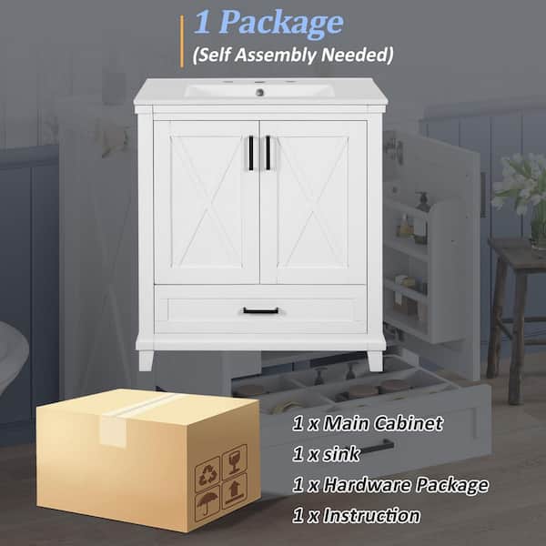 ブイブイ　ヒトリシズカ〈3枚組〉 Amazon.com: Virubi 30 Inch Bathroom Vanity with Ceramic Sink