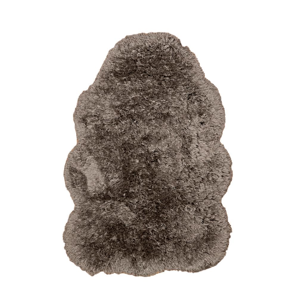 Faux Lamb Skin Grey 4 ft. x 6 ft. Shag Area Rug price history on PriceWatchPro
