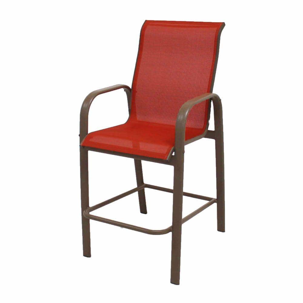Patio Dining Chair With Metallica Salsa, Brownstone Bar Stools