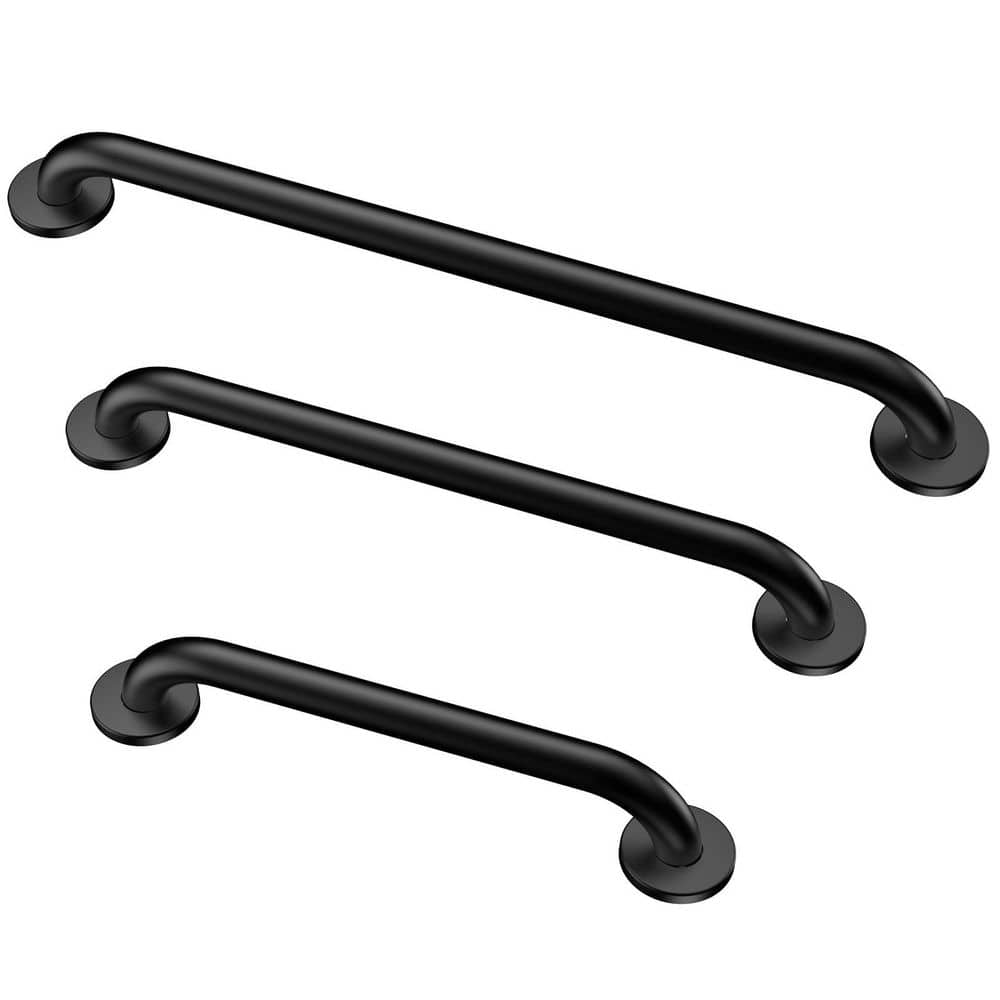 18 in. / 36 in. / 42 in. x 1.5 in. Diameter Concealed Screw Grab Bar in Matte Black 3-Pack Stainless Steel Shower price history on PriceWatchPro