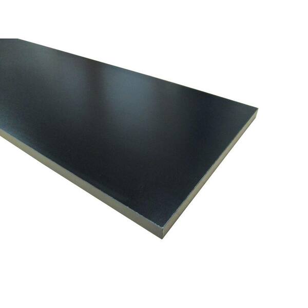 Unbranded 3/4 in. x 16 in. x 24 in. Black Thermally-Fused Melamine Shelf