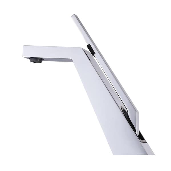 FLG Single Handle Single Hole Bathroom Sink Faucet Modern Brass Vanity Basin Taps in Polished Chrome