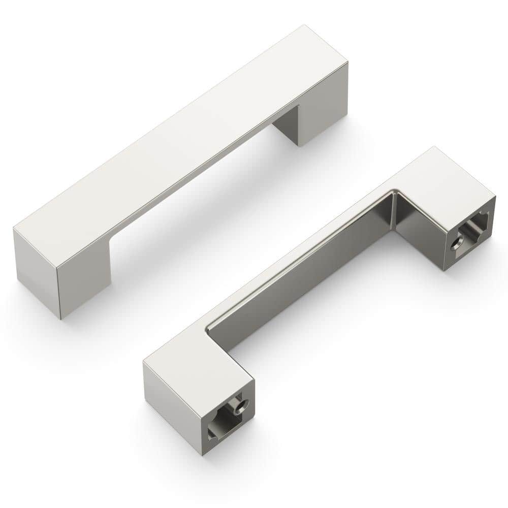 Satin Nickel 3-Inch Modern Bar Cabinet Pulls