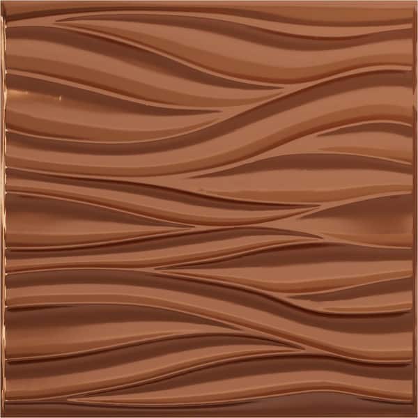 Ekena Millwork 19-5/8-in W x 19-5/8-in H Ripple EnduraWall Decorative 3D Wall Panel Copper