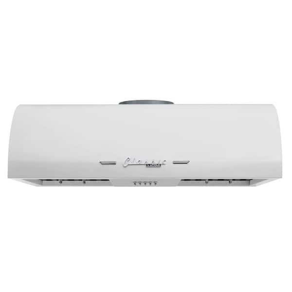 Classic Retro 30 in. 700 CFM Ducted Under Cabinet Range Hood with LED Lighting in Marshmallow White